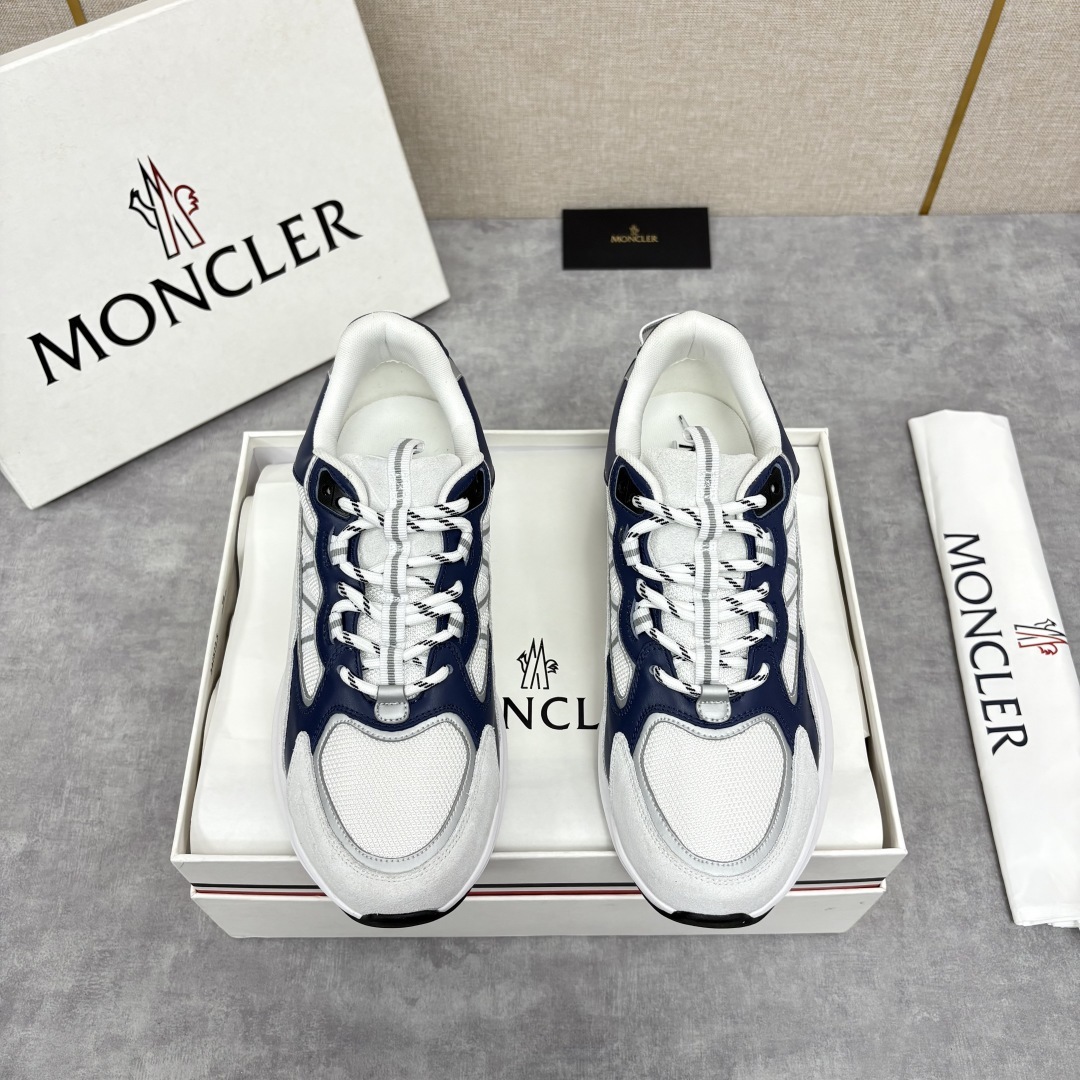 💋💍Moncle* 蒙-口 新品男士休闲运动鞋 选用多种材质拼接撞色设计 具有舒适防