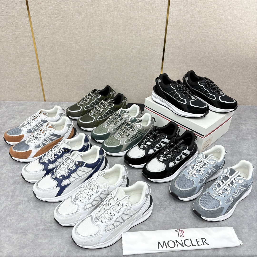 💋💍Moncle* 蒙-口 新品男士休闲运动鞋 选用多种材质拼接撞色设计 具有舒适防