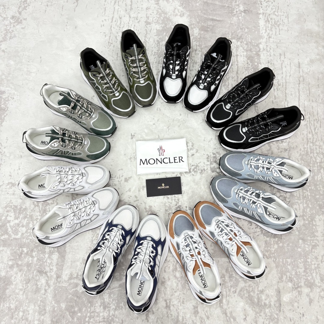 💋💍Moncle* 蒙-口 新品男士休闲运动鞋 选用多种材质拼接撞色设计 具有舒适防