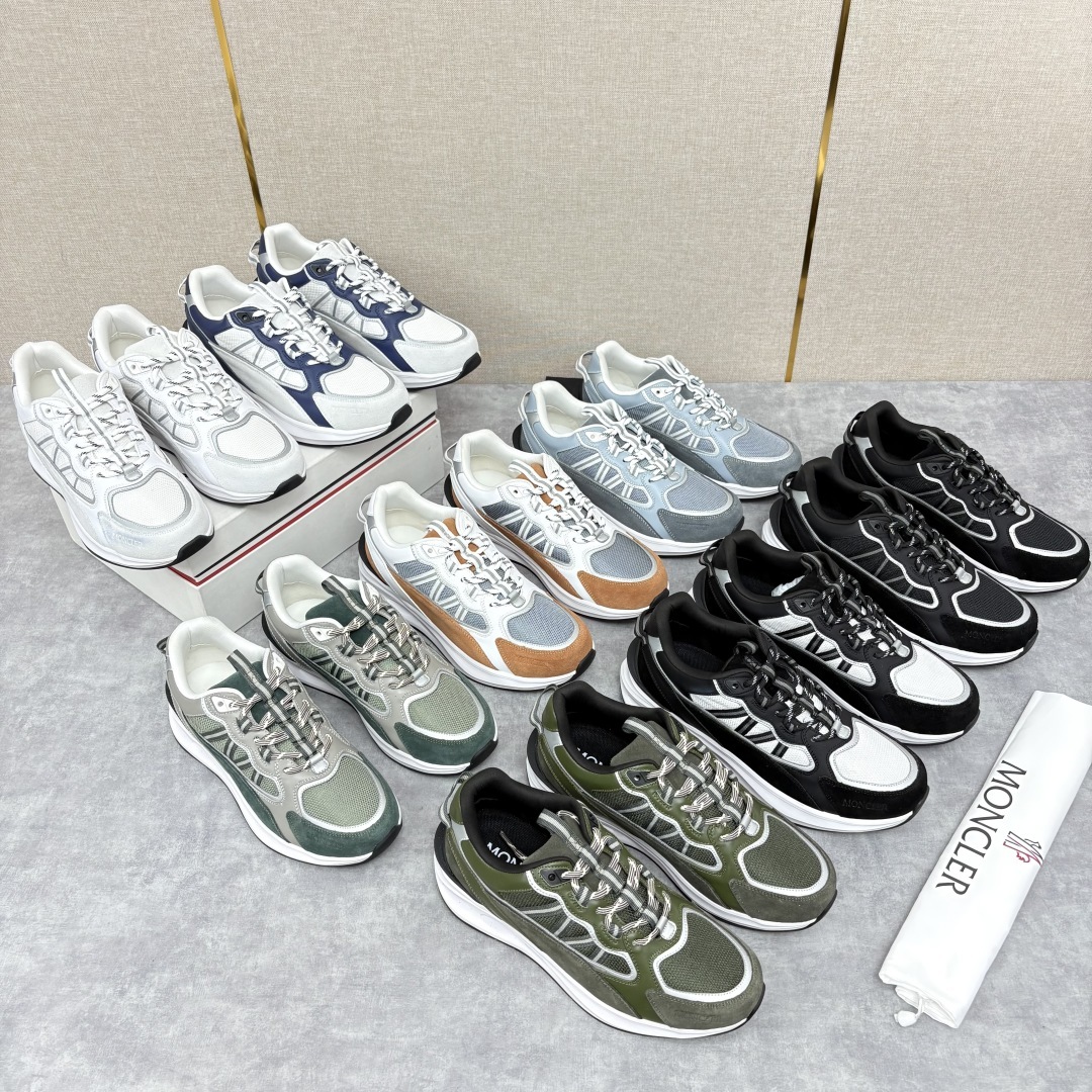 💋💍Moncle* 蒙-口 新品男士休闲运动鞋 选用多种材质拼接撞色设计 具有舒适防