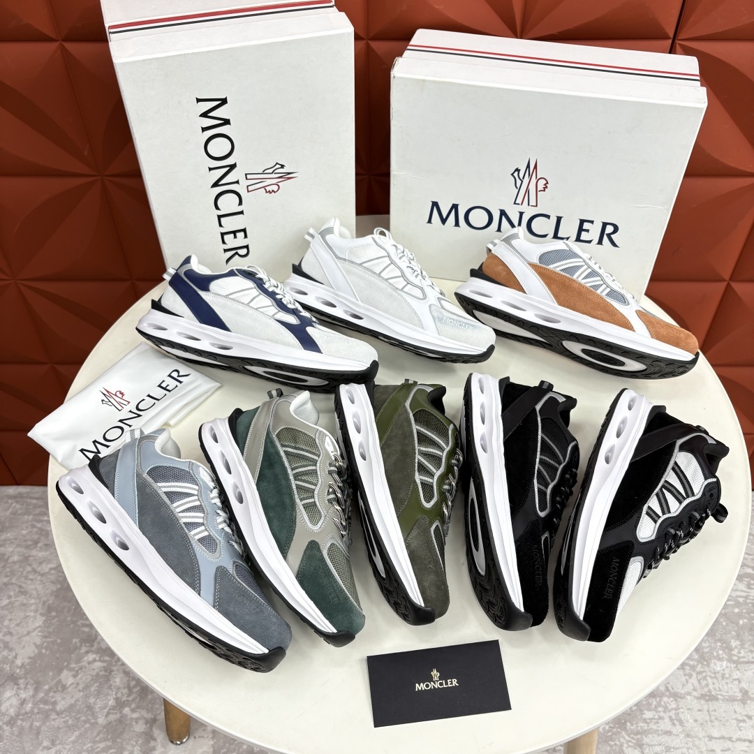 💋💍Moncle* 蒙-口 新品男士休闲运动鞋 选用多种材质拼接撞色设计 具有舒适防