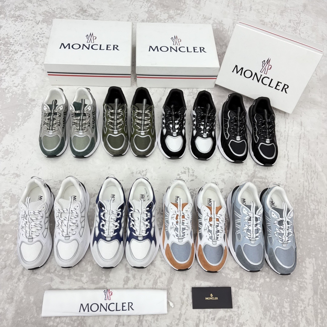 💋💍Moncle* 蒙-口 新品男士休闲运动鞋 选用多种材质拼接撞色设计 具有舒适防