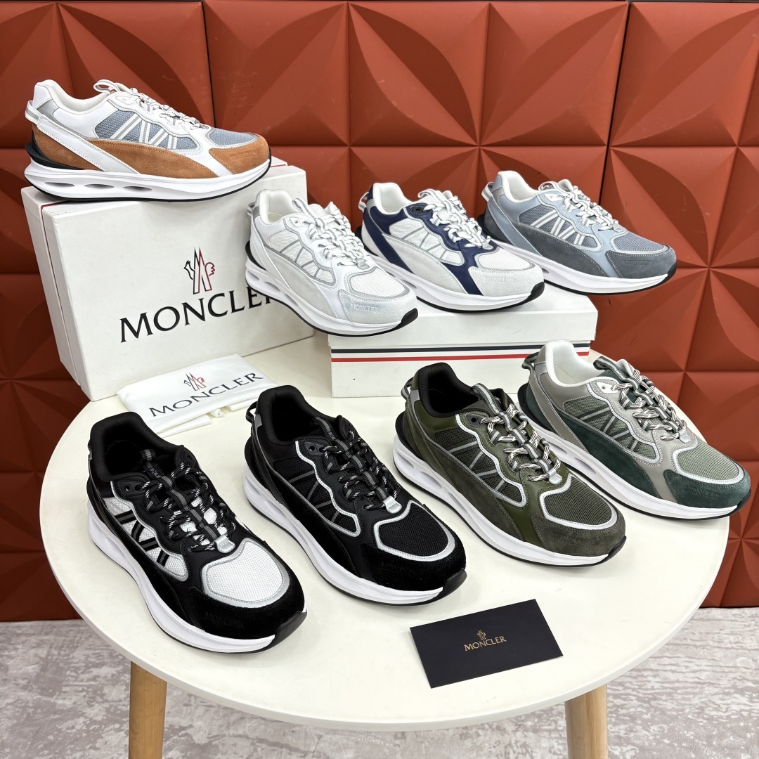 💋💍Moncle* 蒙-口 新品男士休闲运动鞋 选用多种材质拼接撞色设计 具有舒适防