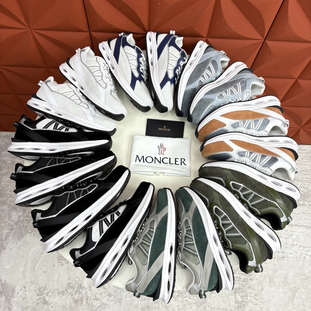 💋💍Moncle* 蒙-口 新品男士休闲运动鞋 选用多种材质拼接撞色设计 具有舒适防