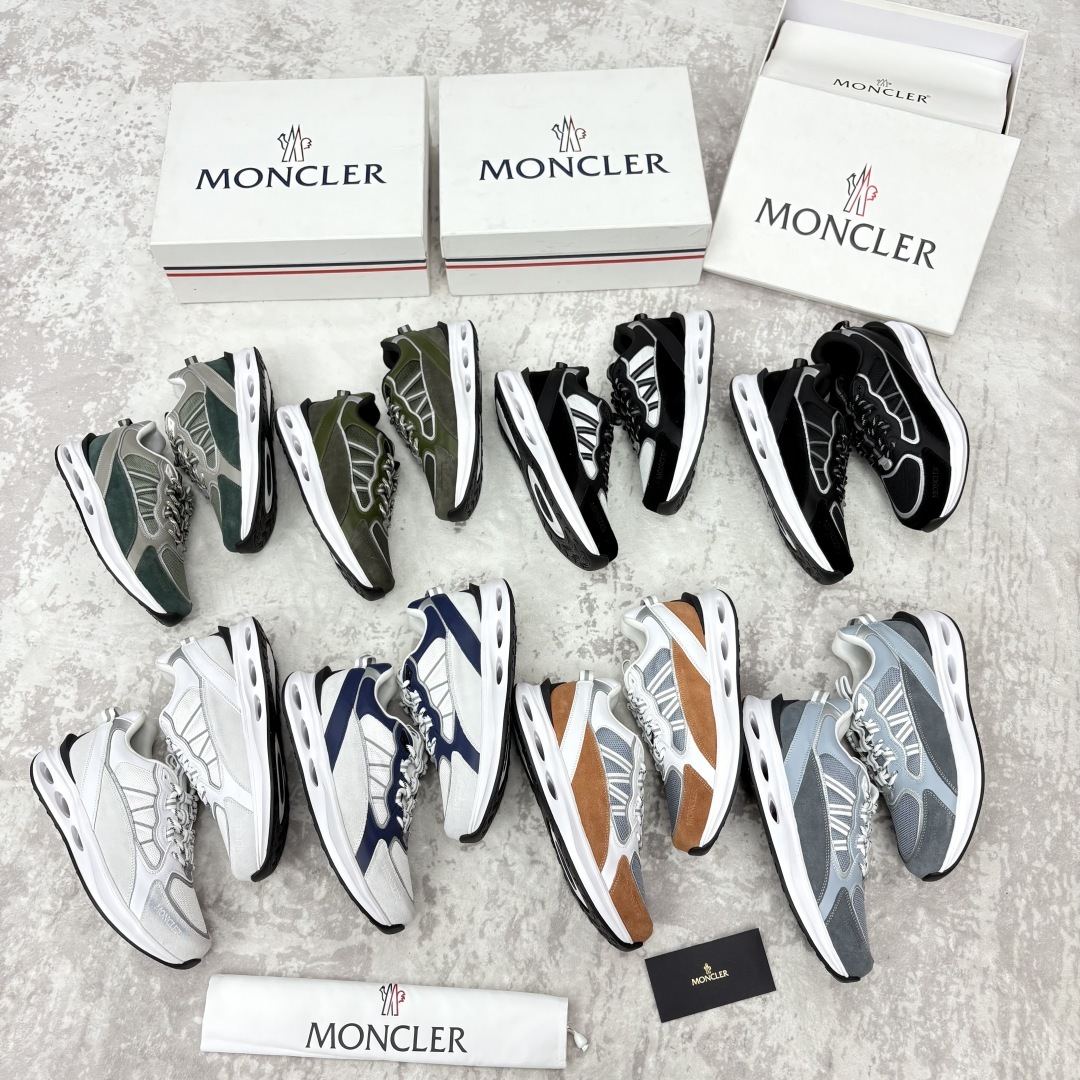 💋💍Moncle* 蒙-口 新品男士休闲运动鞋 选用多种材质拼接撞色设计 具有舒适防