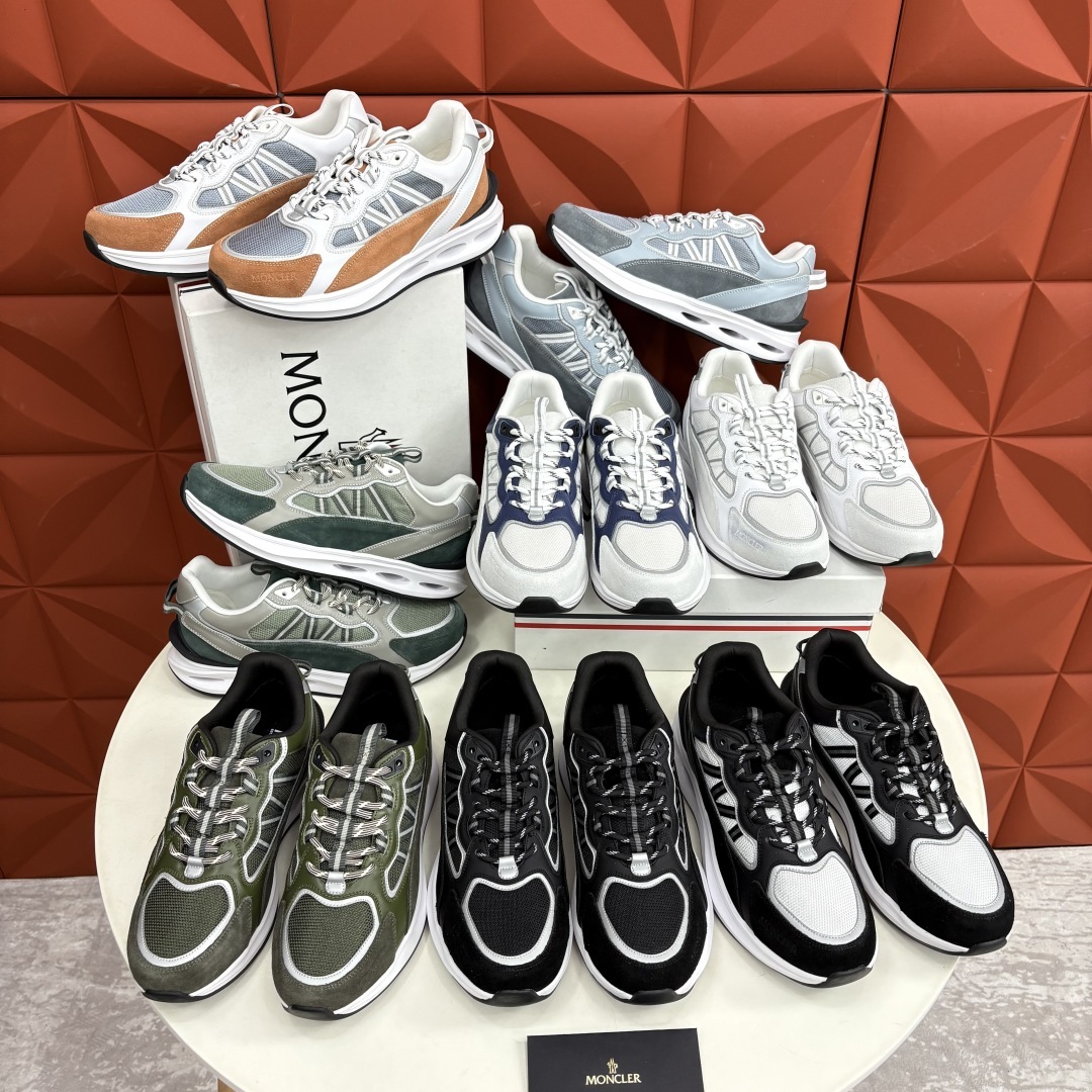 💋💍Moncle* 蒙-口 新品男士休闲运动鞋 选用多种材质拼接撞色设计 具有舒适防