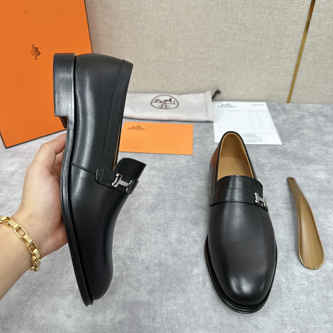 💋💍H家新品   Herme*  爱马-仕  julio乐福鞋皮鞋       官方RM B 11.15
