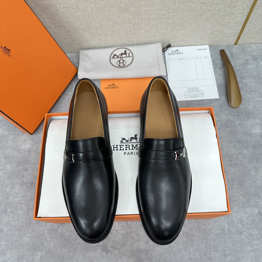💋💍H家新品   Herme*  爱马-仕  julio乐福鞋皮鞋       官方RM B 11.15