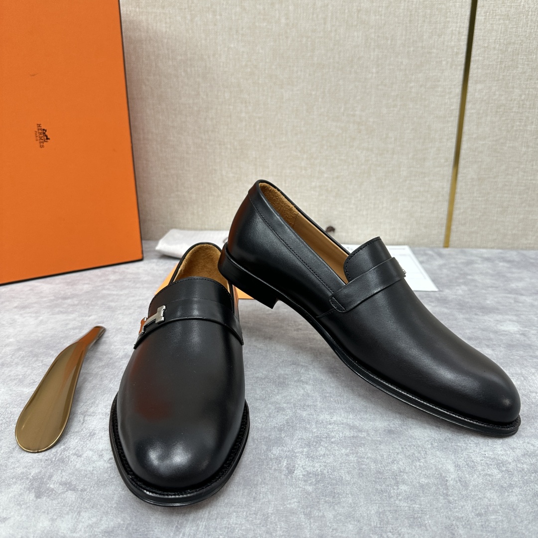 💋💍H家新品   Herme*  爱马-仕  julio乐福鞋皮鞋       官方RM B 11.15