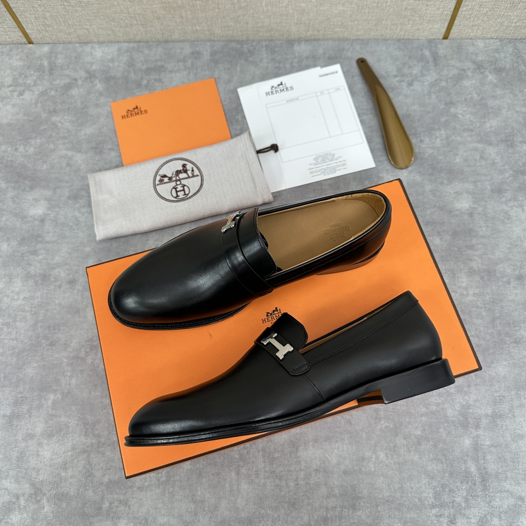 💋💍H家新品   Herme*  爱马-仕  julio乐福鞋皮鞋       官方RM B 11.15