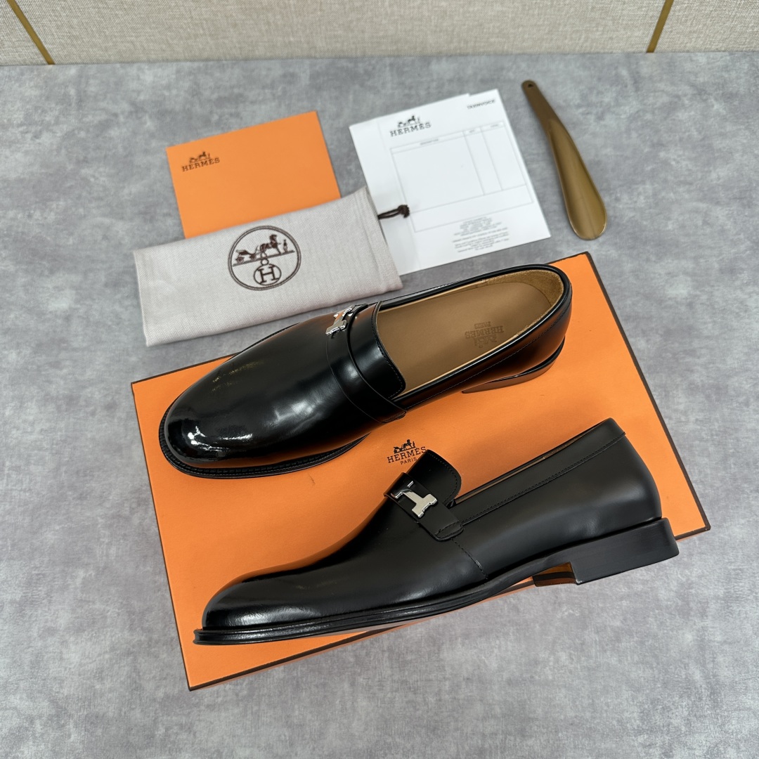 💋💍H家新品   Herme*  爱马-仕  julio乐福鞋皮鞋       官方RM B 11.15