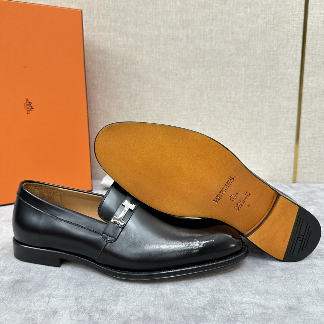 💋💍H家新品   Herme*  爱马-仕  julio乐福鞋皮鞋       官方RM B 11.15