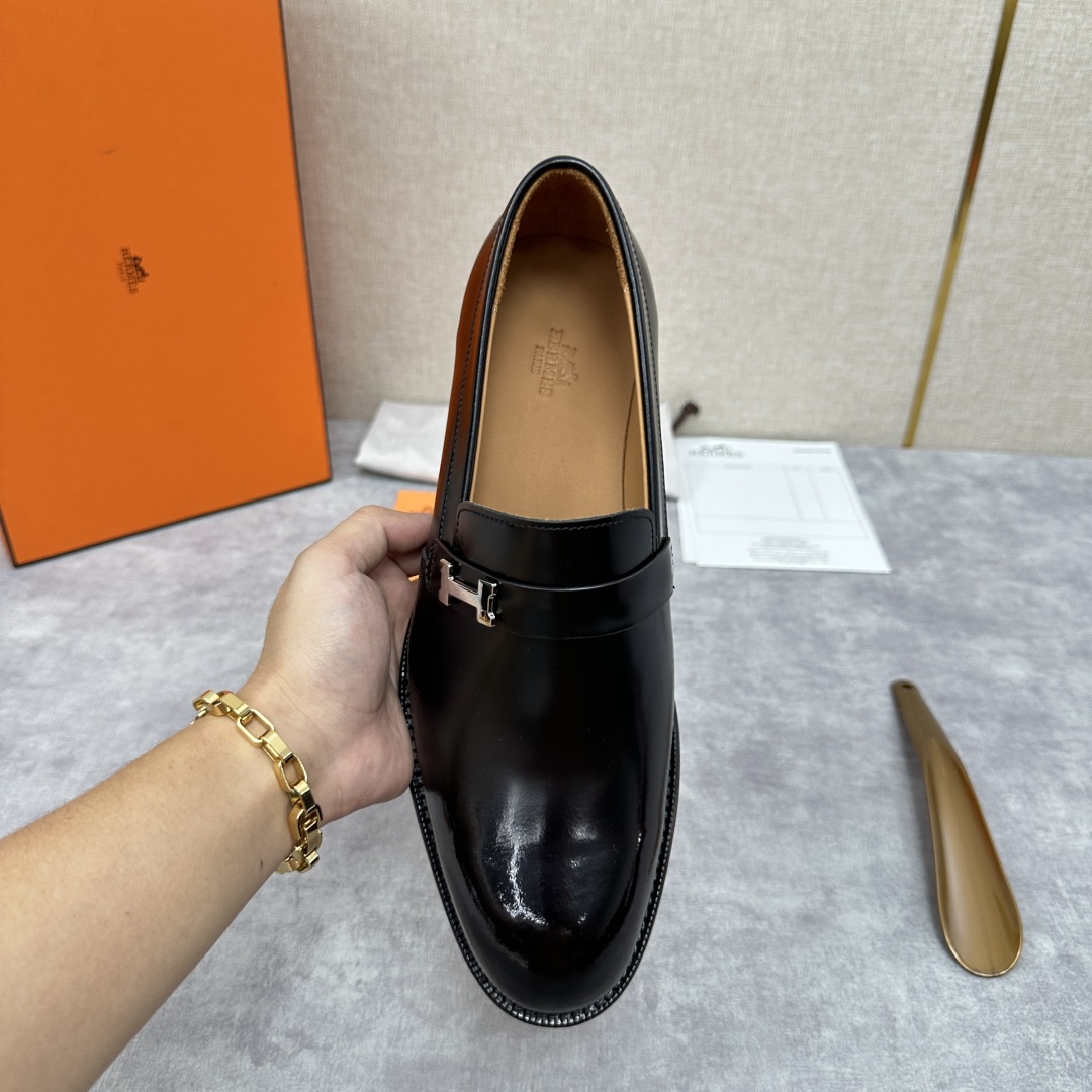 💋💍H家新品   Herme*  爱马-仕  julio乐福鞋皮鞋       官方RM B 11.15