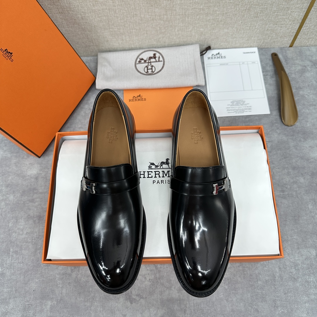 💋💍H家新品   Herme*  爱马-仕  julio乐福鞋皮鞋       官方RM B 11.15