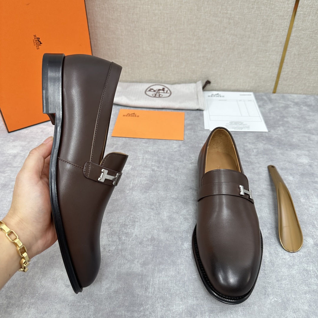 💋💍H家新品   Herme*  爱马-仕  julio乐福鞋皮鞋       官方RM B 11.15
