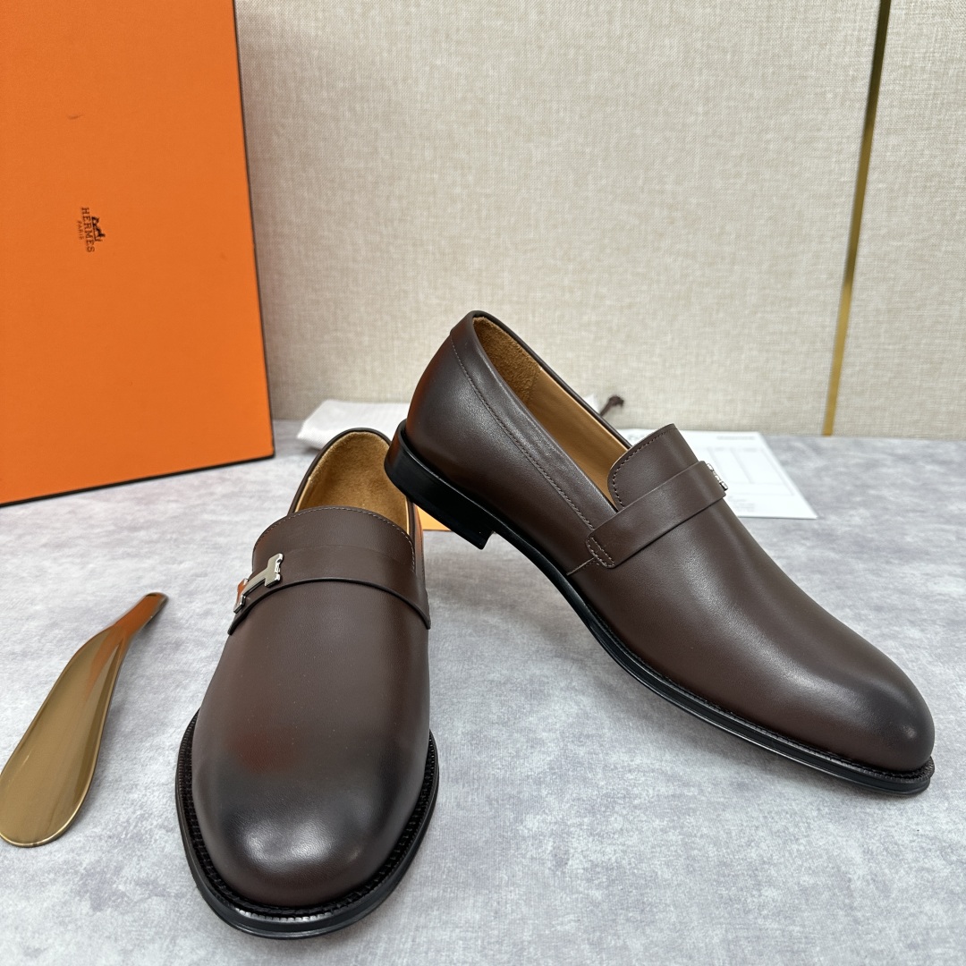 💋💍H家新品   Herme*  爱马-仕  julio乐福鞋皮鞋       官方RM B 11.15