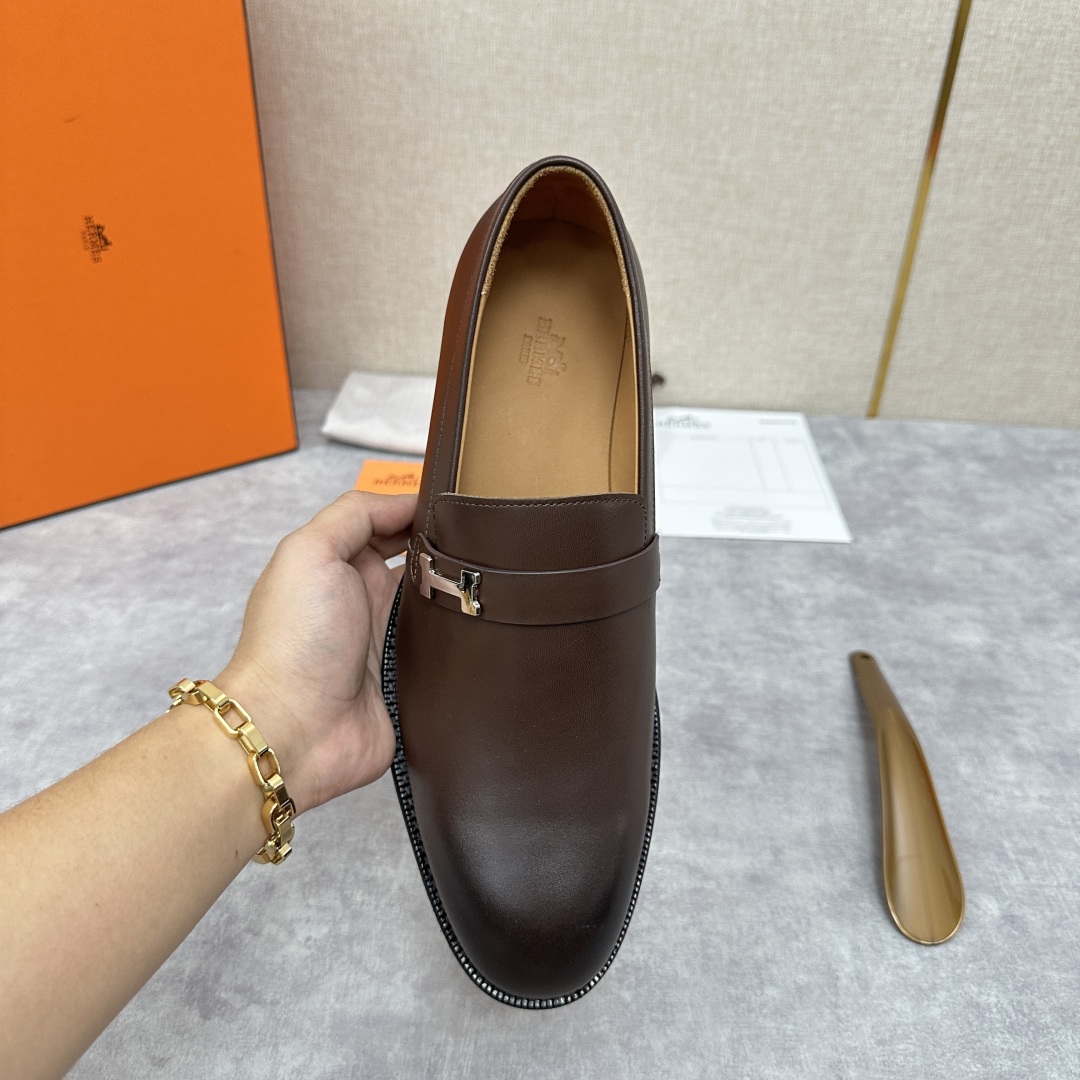 💋💍H家新品   Herme*  爱马-仕  julio乐福鞋皮鞋       官方RM B 11.15