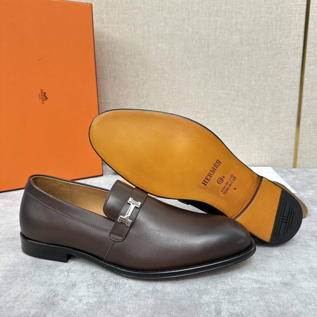 💋💍H家新品   Herme*  爱马-仕  julio乐福鞋皮鞋       官方RM B 11.15