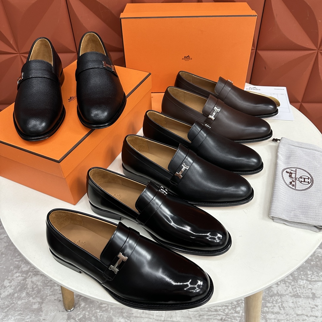💋💍H家新品   Herme*  爱马-仕  julio乐福鞋皮鞋       官方RM B 11.15