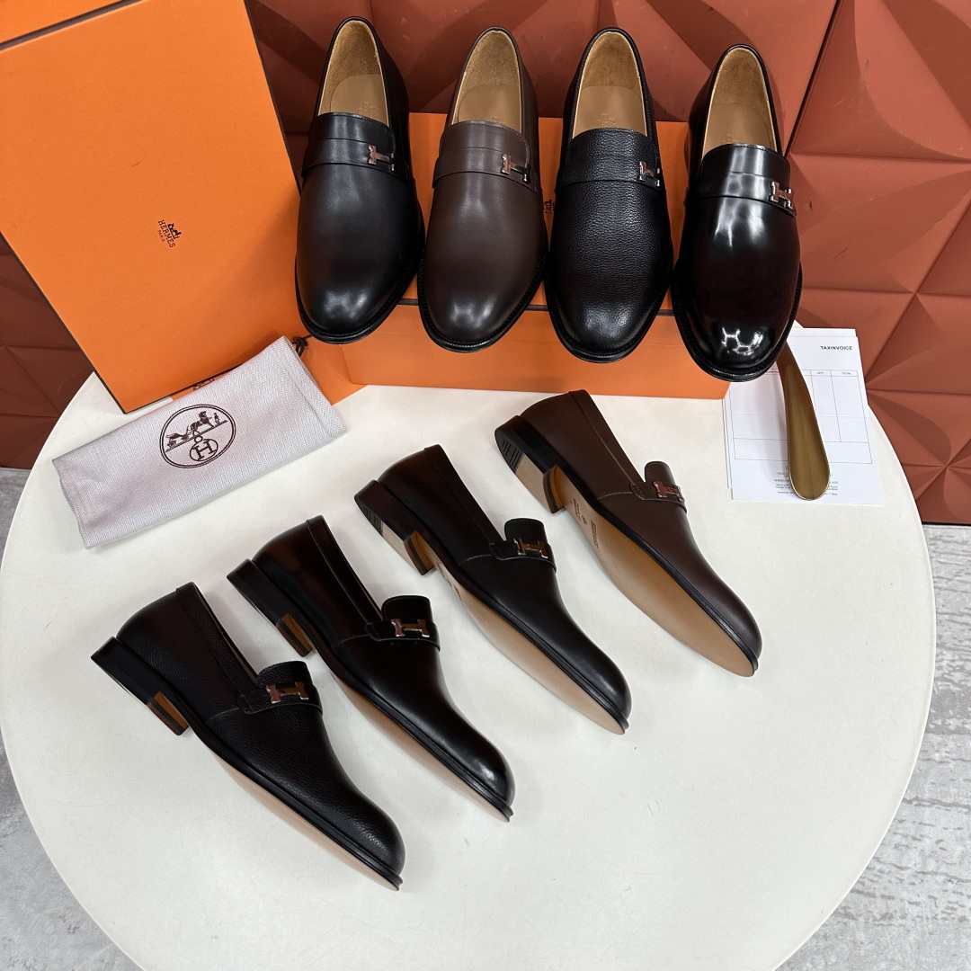 💋💍H家新品   Herme*  爱马-仕  julio乐福鞋皮鞋       官方RM B 11.15