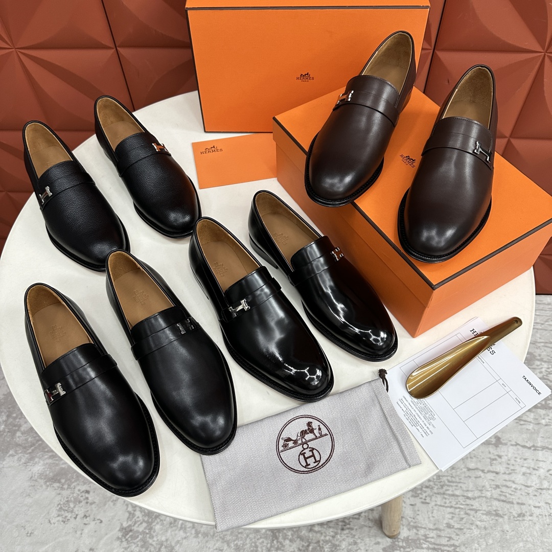 💋💍H家新品   Herme*  爱马-仕  julio乐福鞋皮鞋       官方RM B 11.15