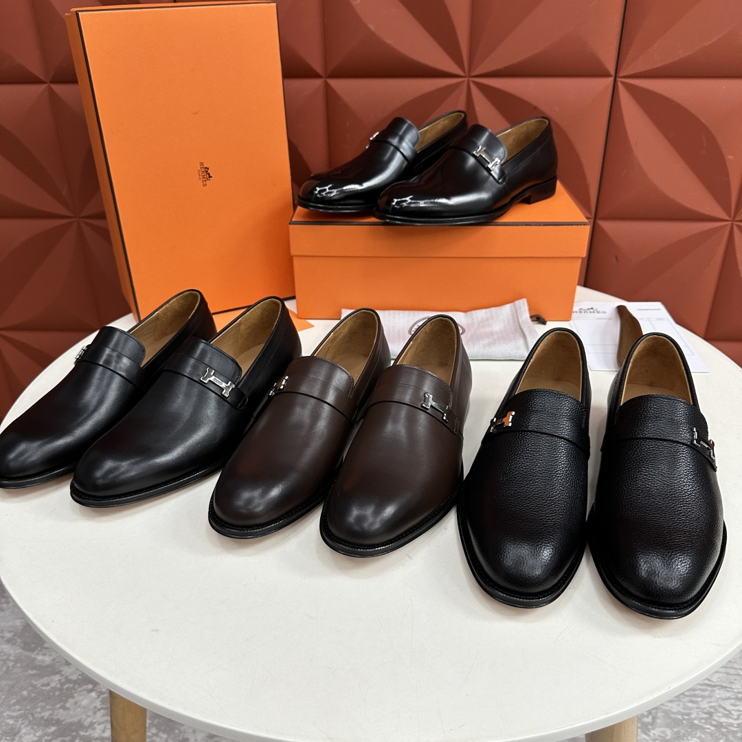 💋💍H家新品   Herme*  爱马-仕  julio乐福鞋皮鞋       官方RM B 11.15