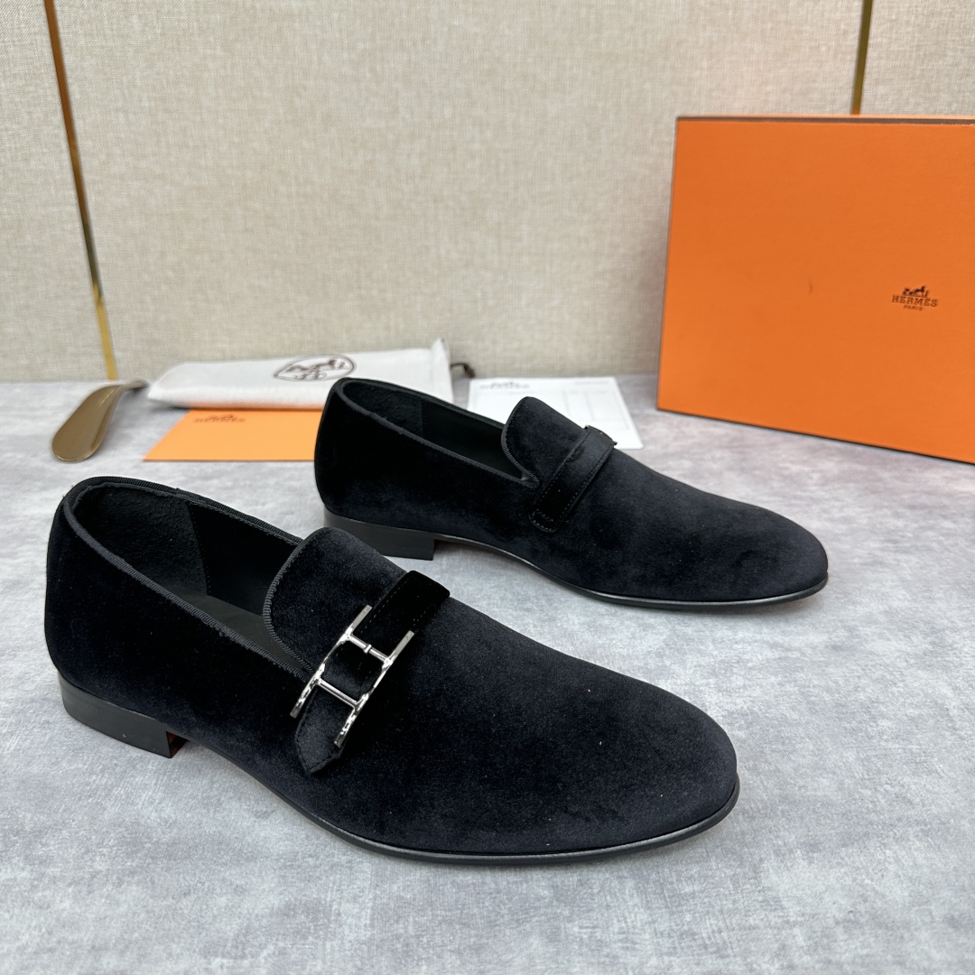 💋💍H家新品   Herme*  爱马-仕  julio乐福鞋皮鞋       官方RM B 11.15