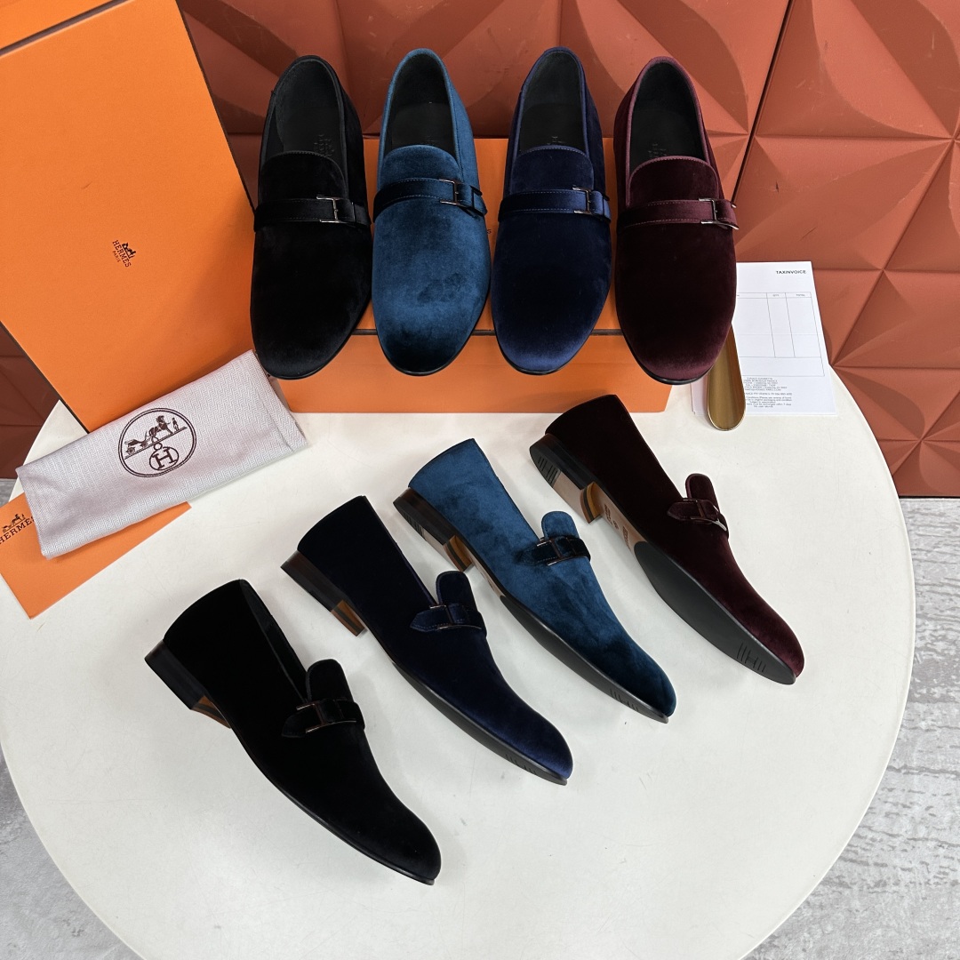 💋💍H家新品   Herme*  爱马-仕  julio乐福鞋皮鞋       官方RM B 11.15