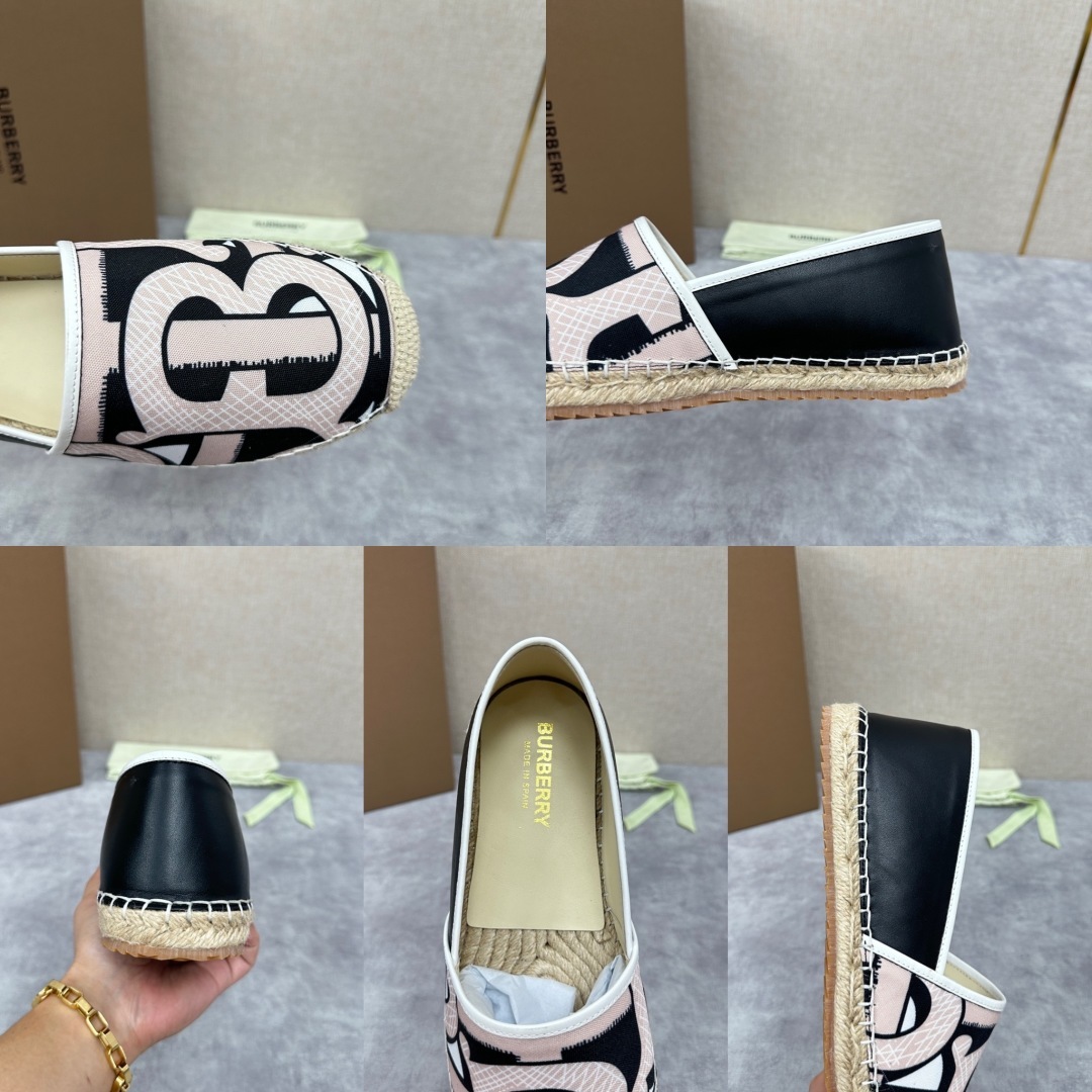💋💍B家 渠道出口公司级订单 春夏季新品 草编渔夫鞋来袭 踏青春季必备鞋,鞋面采用原版棉质格纹帆布/彩印