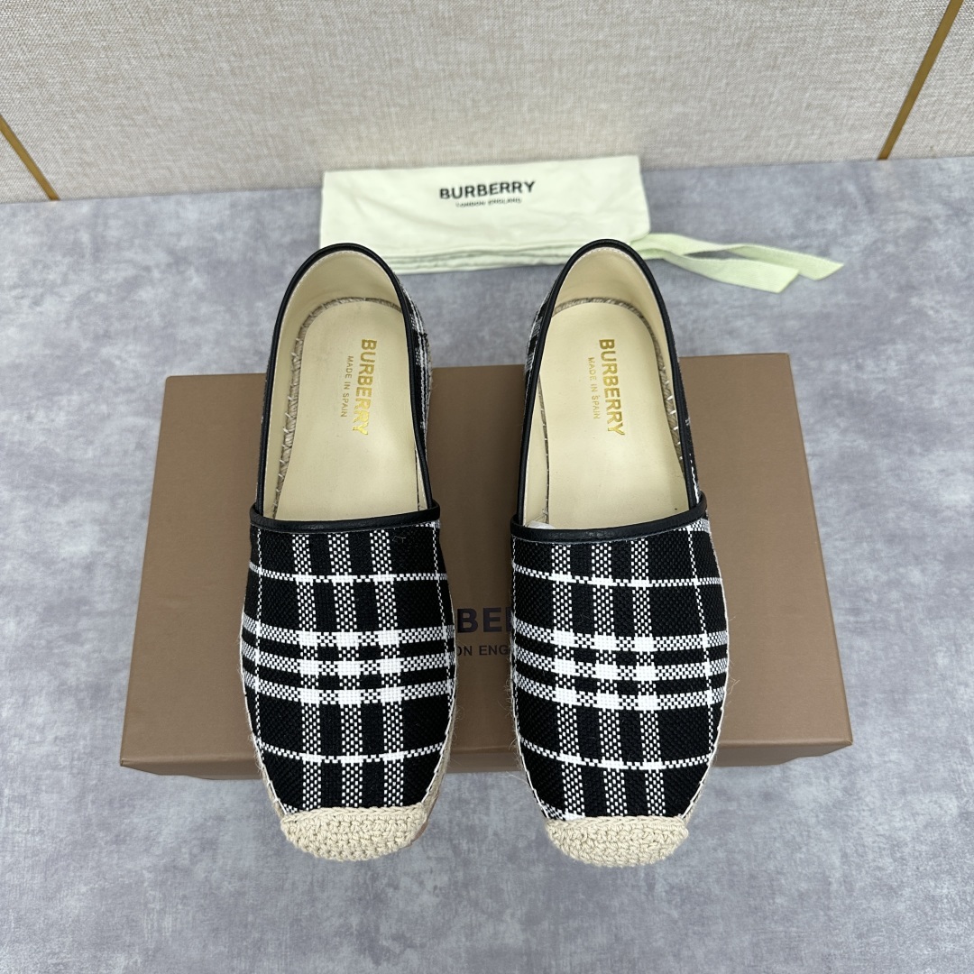 💋💍B家 渠道出口公司级订单 春夏季新品 草编渔夫鞋来袭 踏青春季必备鞋,鞋面采用原版棉质格纹帆布/彩印