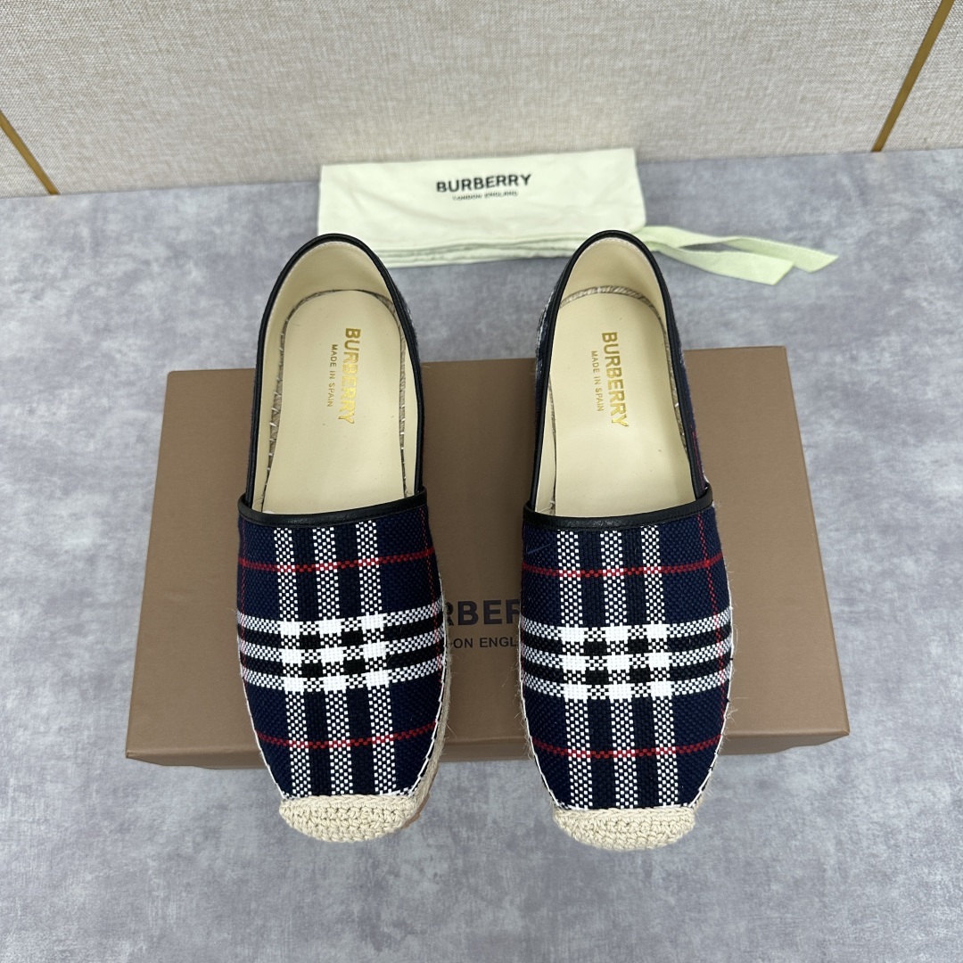 💋💍B家 渠道出口公司级订单 春夏季新品 草编渔夫鞋来袭 踏青春季必备鞋,鞋面采用原版棉质格纹帆布/彩印