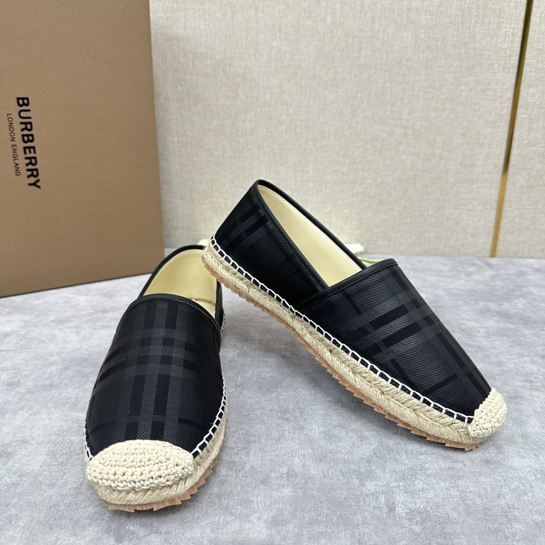 💋💍B家 渠道出口公司级订单 春夏季新品 草编渔夫鞋来袭 踏青春季必备鞋,鞋面采用原版棉质格纹帆布/彩印