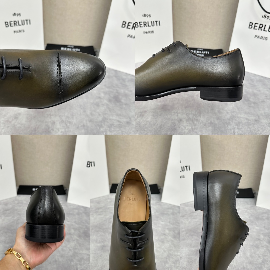 💋💍客定新款Berlut* 布鲁提 手工精品男士皮鞋  专柜同步火热款 固特异手工冷粘 纯手工上色工艺 