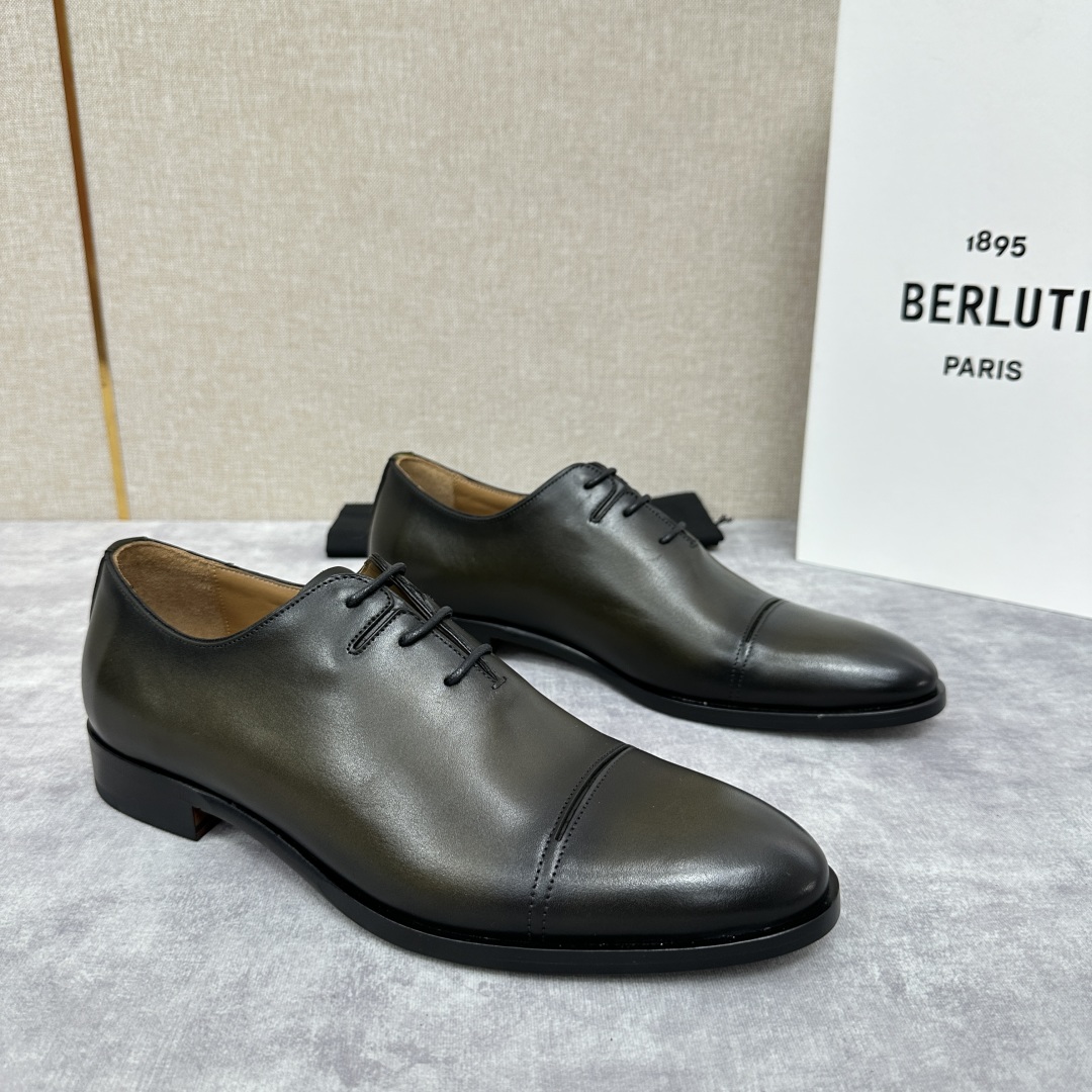 💋💍客定新款Berlut* 布鲁提 手工精品男士皮鞋  专柜同步火热款 固特异手工冷粘 纯手工上色工艺 