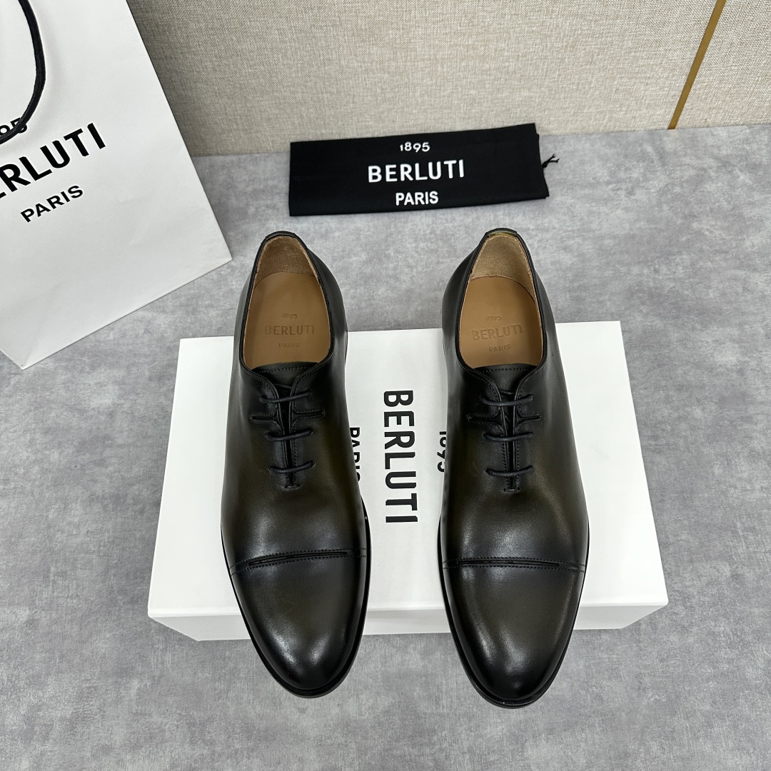 💋💍客定新款Berlut* 布鲁提 手工精品男士皮鞋  专柜同步火热款 固特异手工冷粘 纯手工上色工艺 