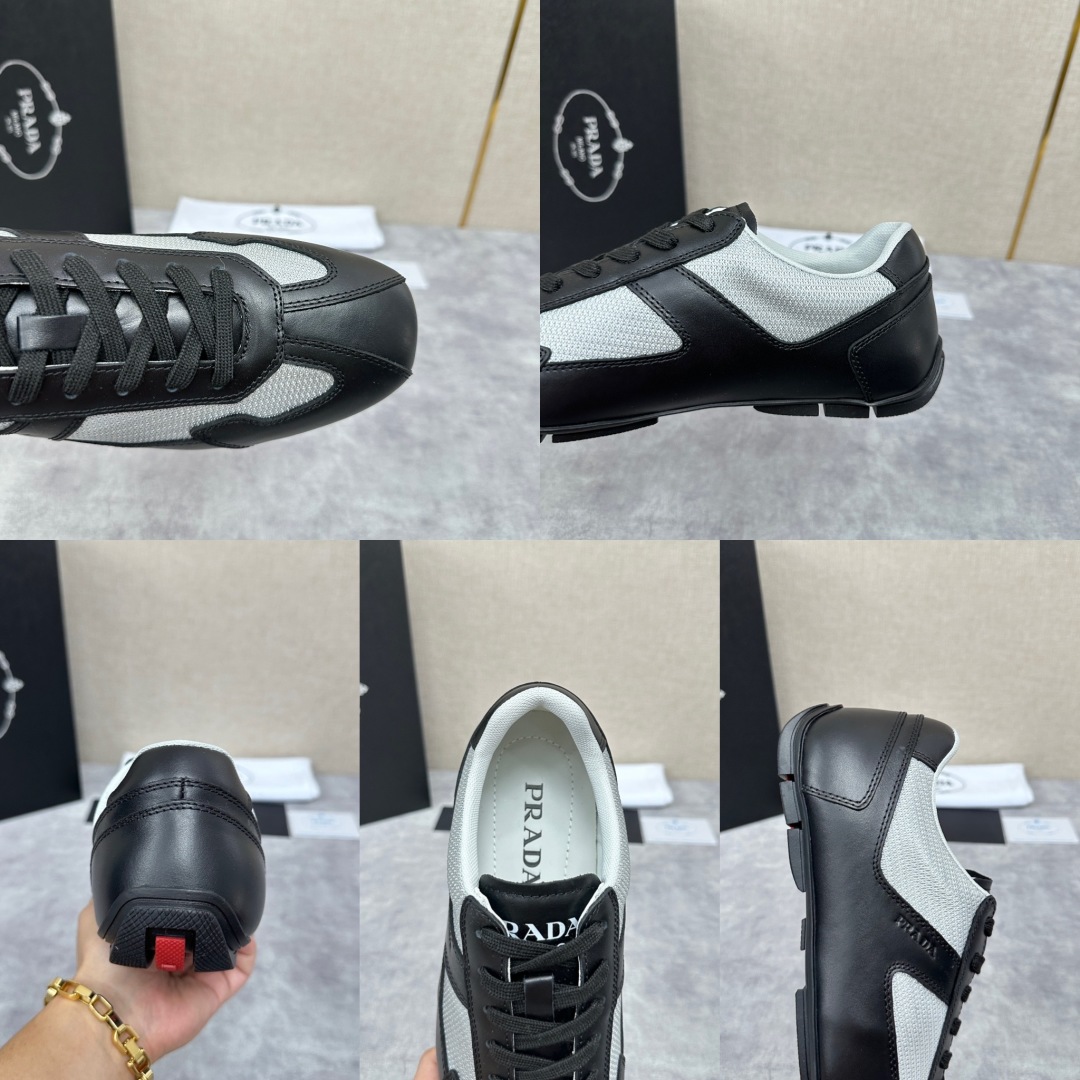 💋💍P家新品  Prad* 红标系列复古慢跑运动鞋 官方6800 采用网布拼接牛皮皮打造，极具Prad*