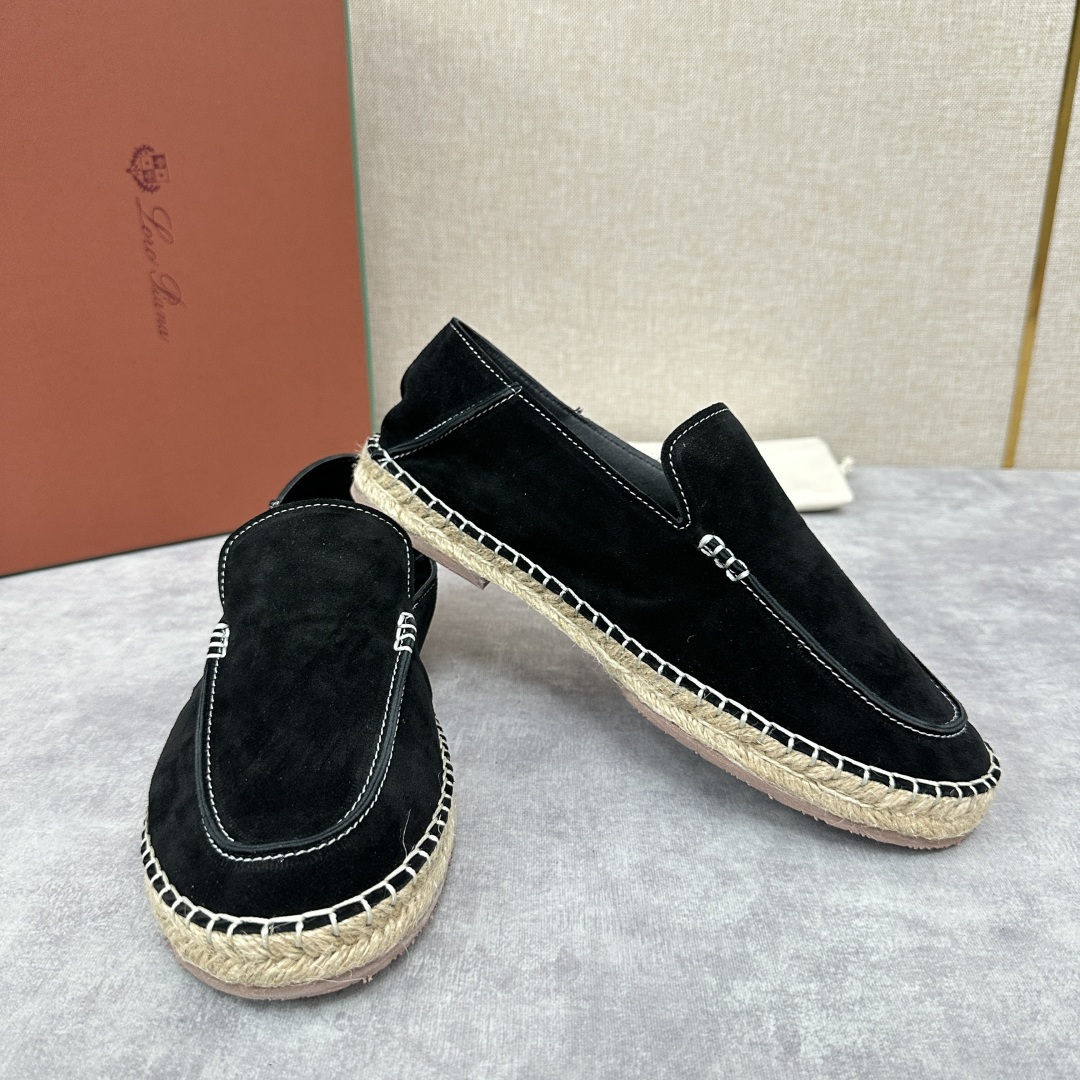 💋💍LP家新品 Loro Pian* 诺悠*翩雅 休闲一脚蹬乐福鞋男士渔夫鞋 选用磨砂牛皮手
