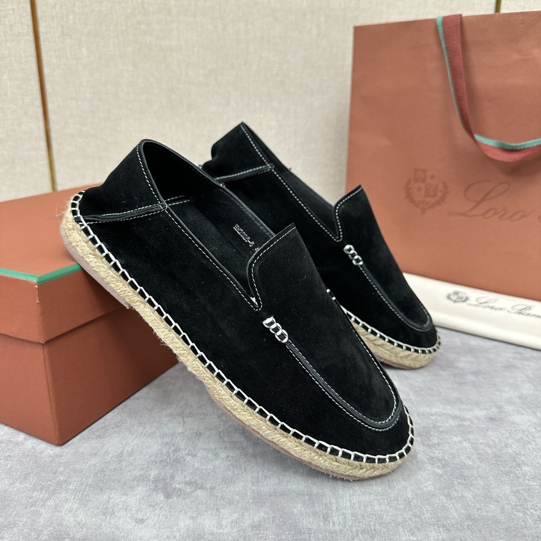 💋💍LP家新品 Loro Pian* 诺悠*翩雅 休闲一脚蹬乐福鞋男士渔夫鞋 选用磨砂牛皮手
