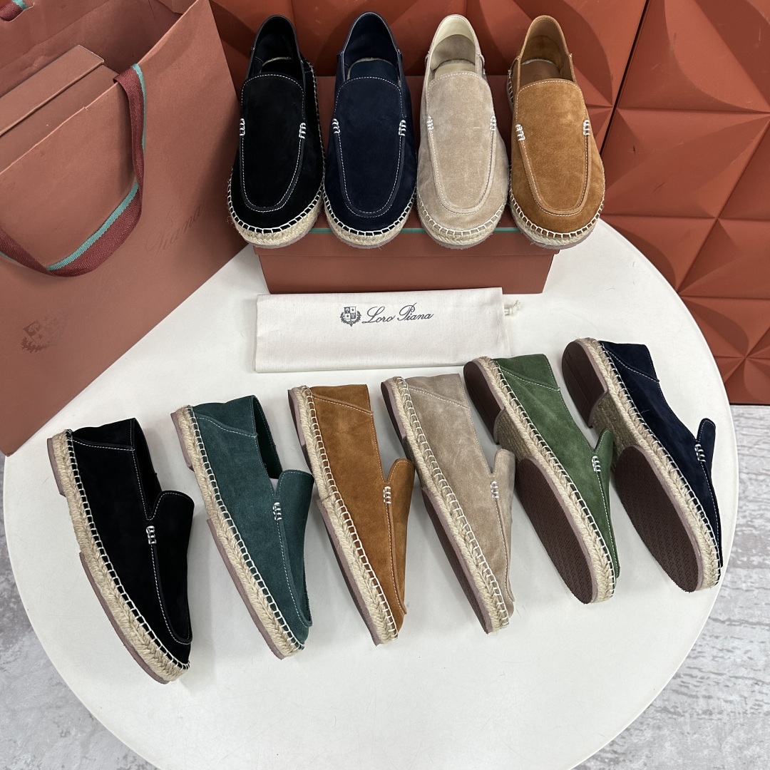 💋💍LP家新品 Loro Pian* 诺悠*翩雅 休闲一脚蹬乐福鞋男士渔夫鞋 选用磨砂牛皮手