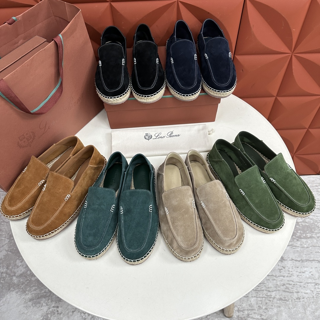 💋💍LP家新品 Loro Pian* 诺悠*翩雅 休闲一脚蹬乐福鞋男士渔夫鞋 选用磨砂牛皮手