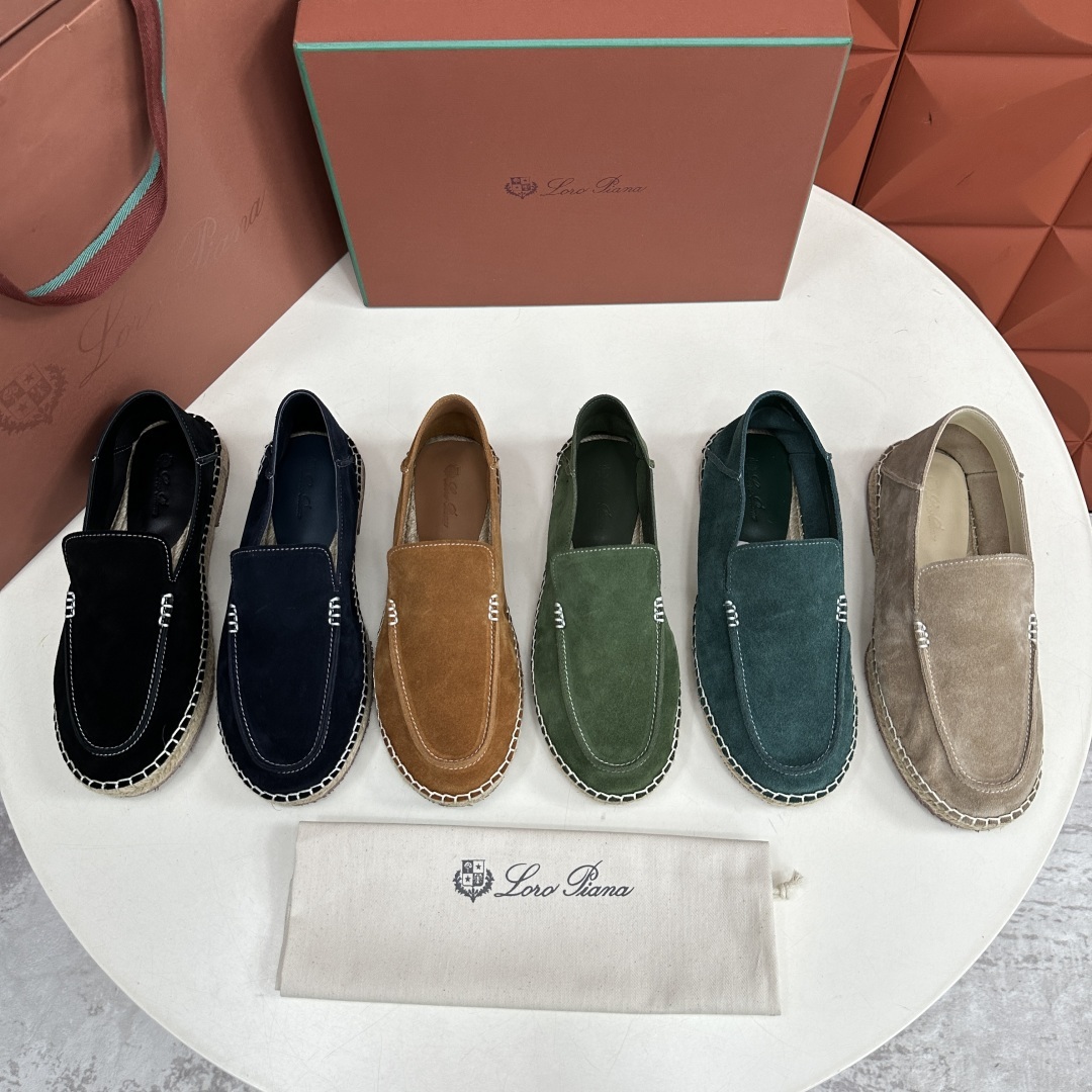 💋💍LP家新品 Loro Pian* 诺悠*翩雅 休闲一脚蹬乐福鞋男士渔夫鞋 选用磨砂牛皮手