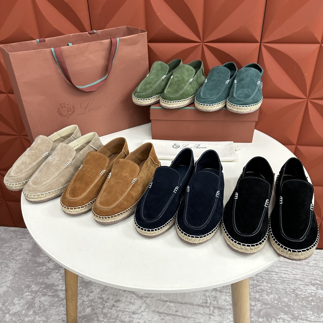 💋💍LP家新品 Loro Pian* 诺悠*翩雅 休闲一脚蹬乐福鞋男士渔夫鞋 选用磨砂牛皮手