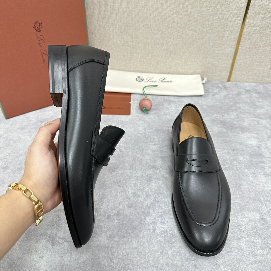 💋💍LP家新品    Loro Pian*  诺悠*翩雅  休闲一脚蹬乐福皮鞋鞋  选用牛皮磨砂牛皮打造