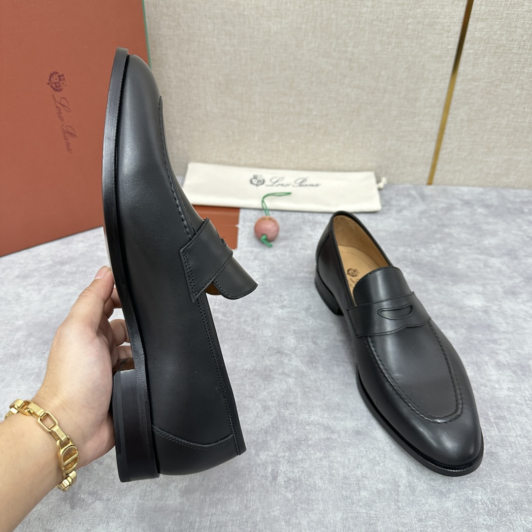 💋💍LP家新品    Loro Pian*  诺悠*翩雅  休闲一脚蹬乐福皮鞋鞋  选用牛皮磨砂牛皮打造