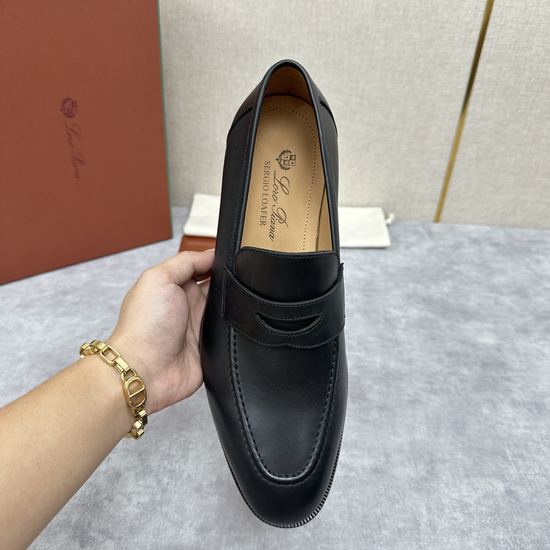 💋💍LP家新品    Loro Pian*  诺悠*翩雅  休闲一脚蹬乐福皮鞋鞋  选用牛皮磨砂牛皮打造