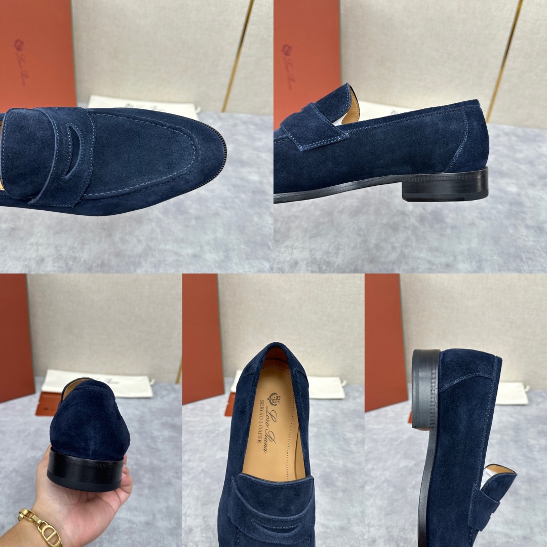 💋💍LP家新品    Loro Pian*  诺悠*翩雅  休闲一脚蹬乐福皮鞋鞋  选用牛皮磨砂牛皮打造