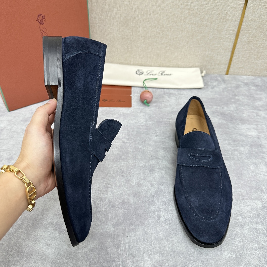 💋💍LP家新品    Loro Pian*  诺悠*翩雅  休闲一脚蹬乐福皮鞋鞋  选用牛皮磨砂牛皮打造