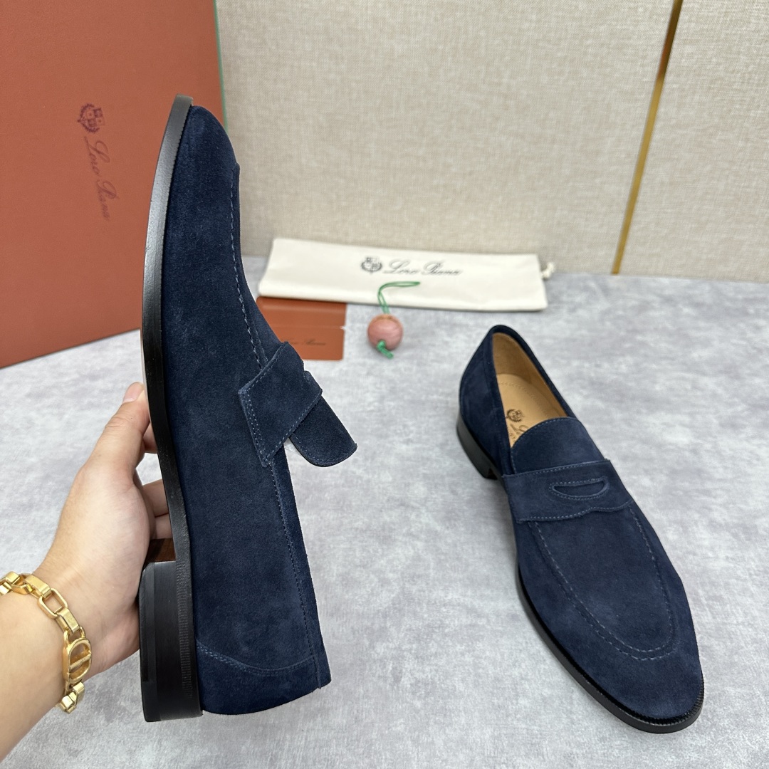 💋💍LP家新品    Loro Pian*  诺悠*翩雅  休闲一脚蹬乐福皮鞋鞋  选用牛皮磨砂牛皮打造