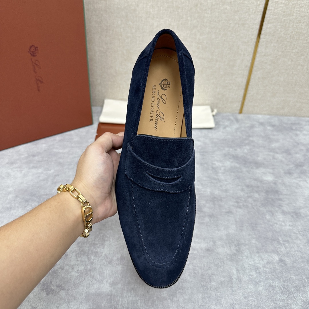 💋💍LP家新品    Loro Pian*  诺悠*翩雅  休闲一脚蹬乐福皮鞋鞋  选用牛皮磨砂牛皮打造