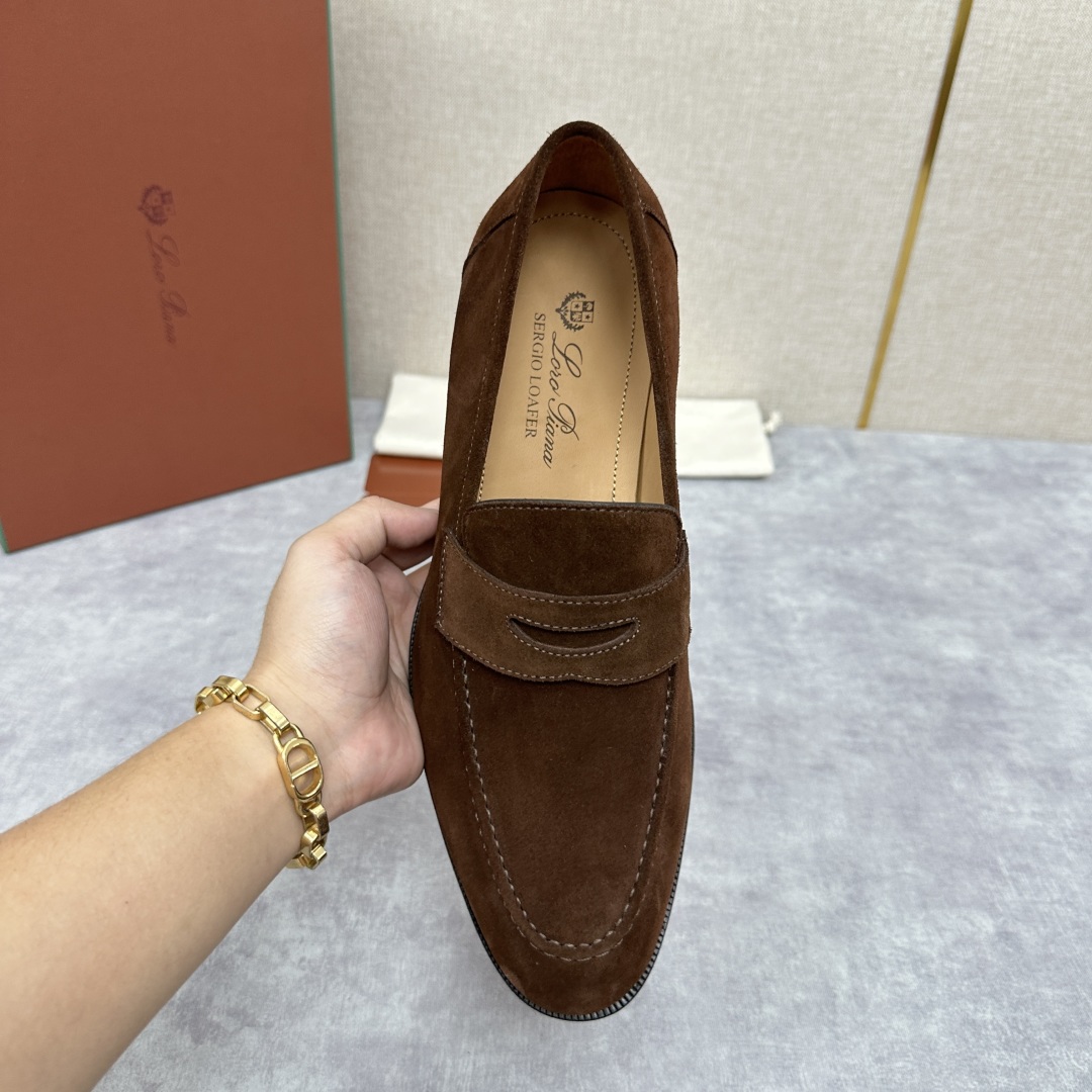 💋💍LP家新品    Loro Pian*  诺悠*翩雅  休闲一脚蹬乐福皮鞋鞋  选用牛皮磨砂牛皮打造
